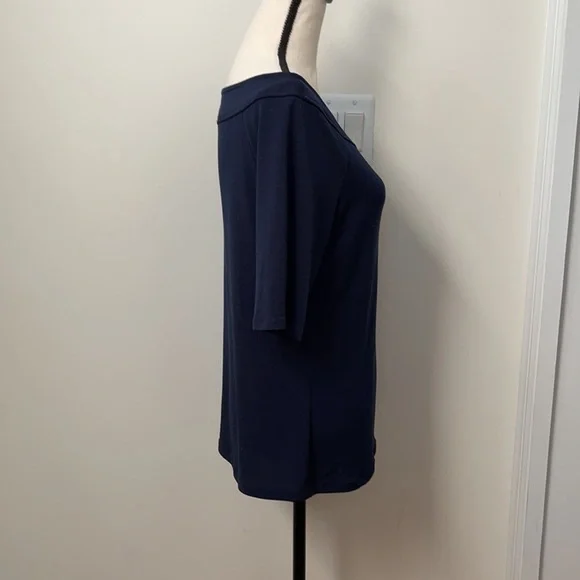The Limited Navy Short Sleeve Blouse - Picture 7 of 15